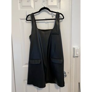 Zara Leather Overall Dress